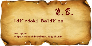 Mándoki Balázs névjegykártya