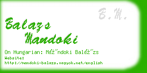 balazs mandoki business card